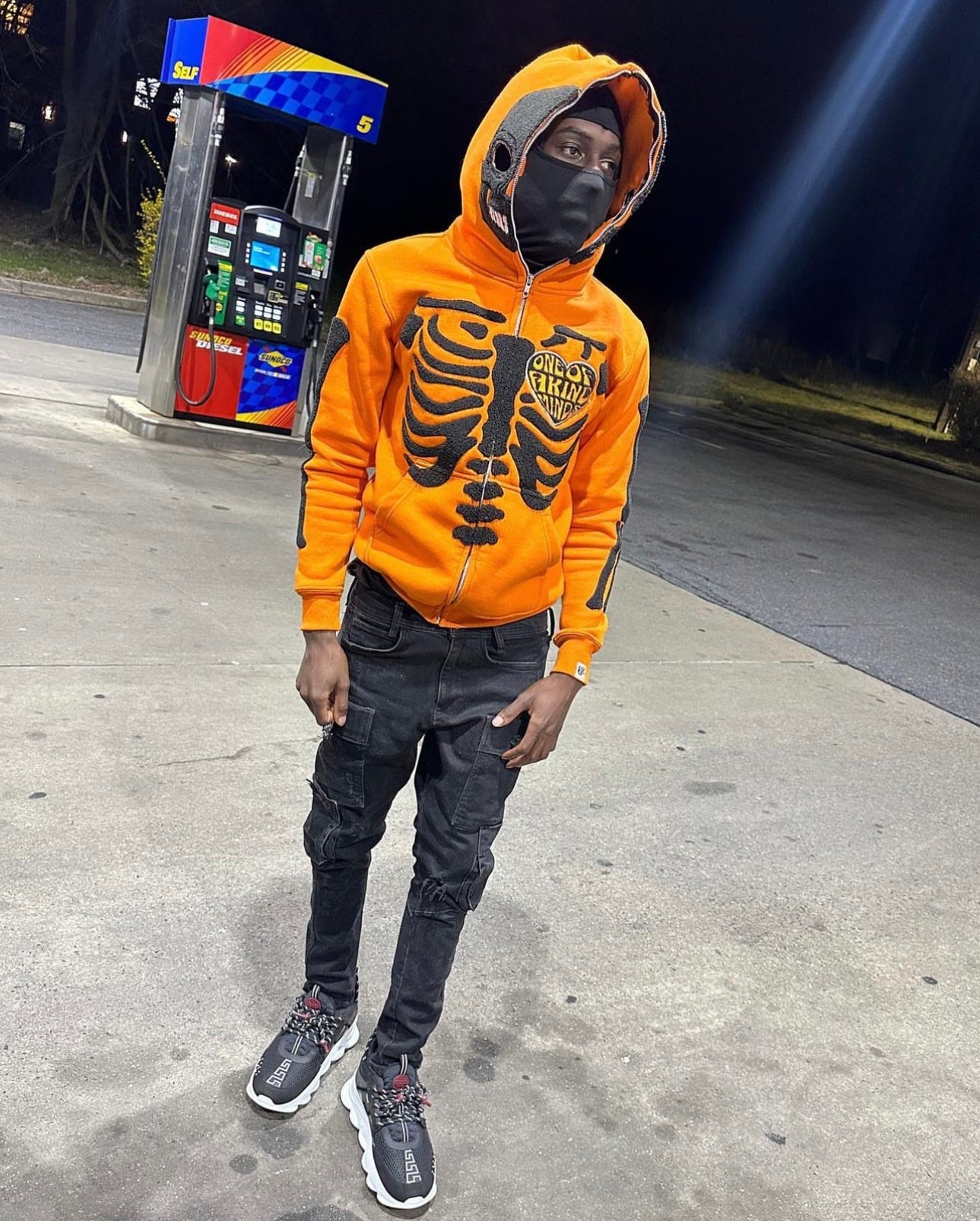 Orange full zip hoodie best sale